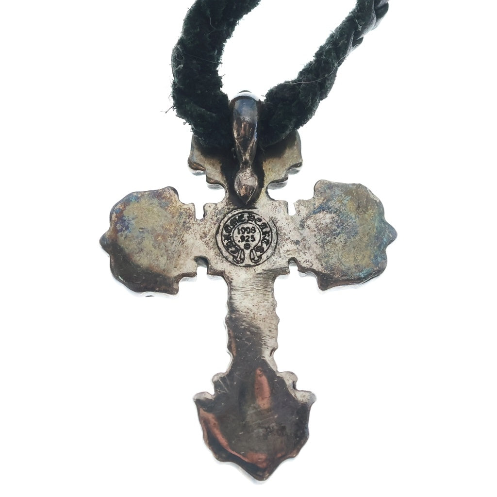 CHROME HEARTS(クロムハーツ) FILIG CROSS-XSM LB フィリグリークロスXS wレザーブレイド ネックレス シルバー