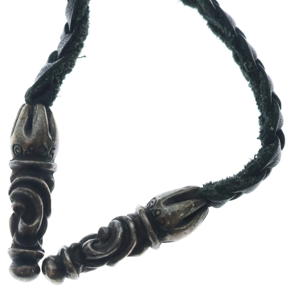 CHROME HEARTS(クロムハーツ) FILIG CROSS-XSM LB フィリグリークロスXS wレザーブレイド ネックレス シルバー