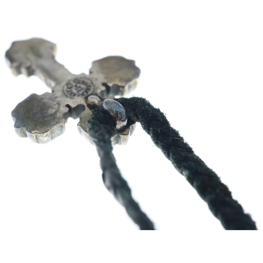 CHROME HEARTS(クロムハーツ) FILIG CROSS-XSM LB フィリグリークロスXS wレザーブレイド ネックレス シルバー