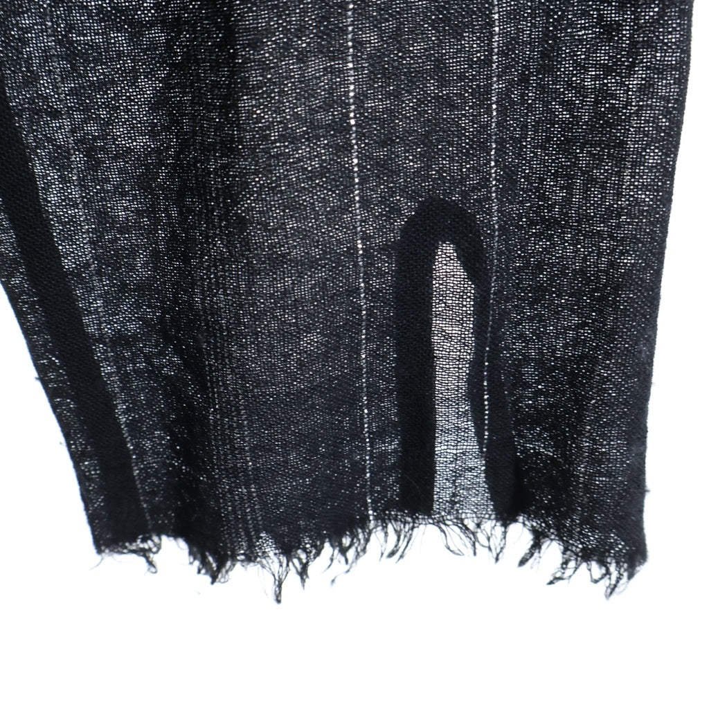 SAINT LAURENT PARIS(サンローランパリ) 18SS ラメストライプ ウール長袖シャツ ブラック 496202