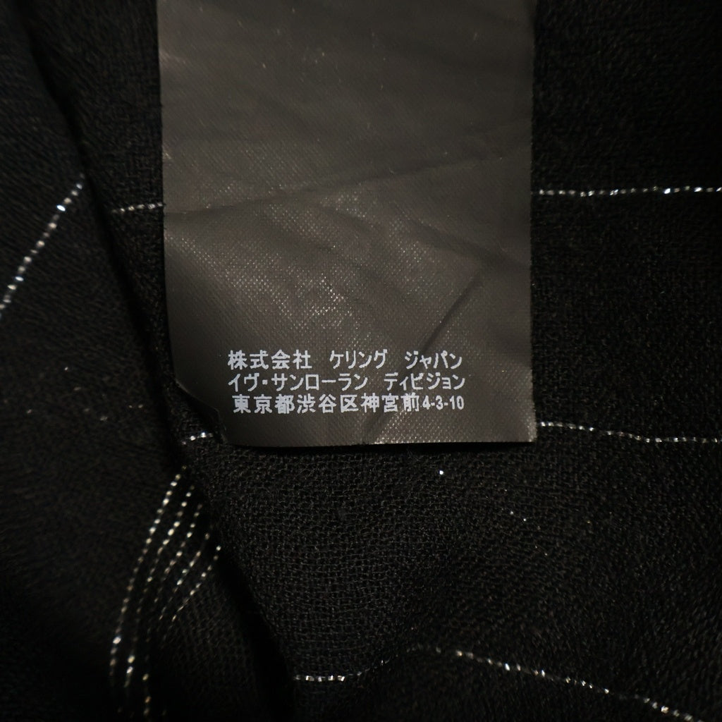 SAINT LAURENT PARIS(サンローランパリ) 18SS ラメストライプ ウール長袖シャツ ブラック 496202