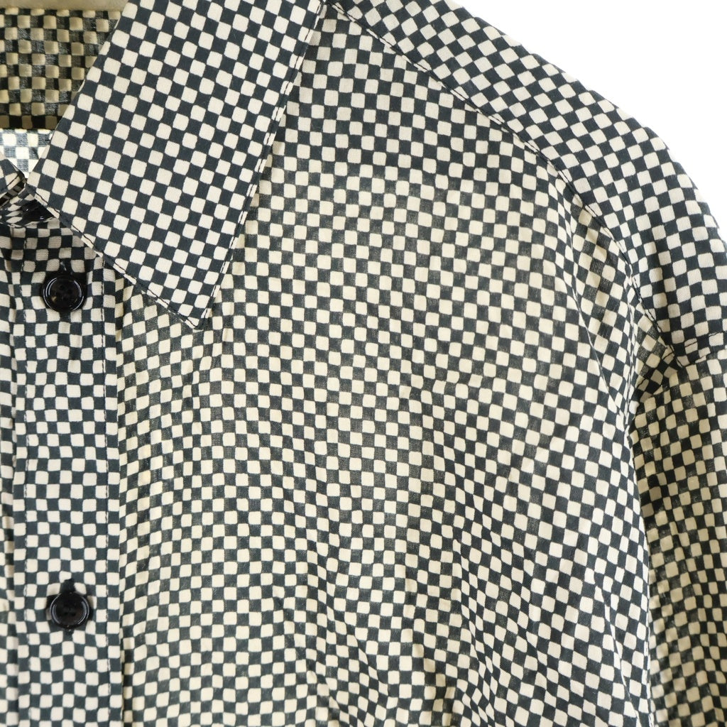 CELINE(セリーヌ) 21SS レーヨン総柄長袖シャツ ブラック/ホワイト 2C028329M