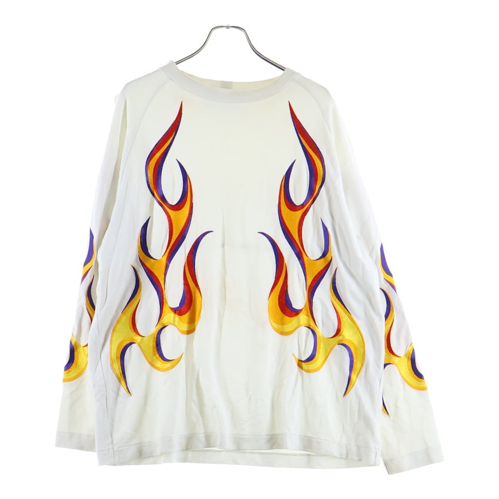 Etudes(エチュード) FIRE PATTERN TEE ファイヤーパターン 長袖Tシャツ ホワイト