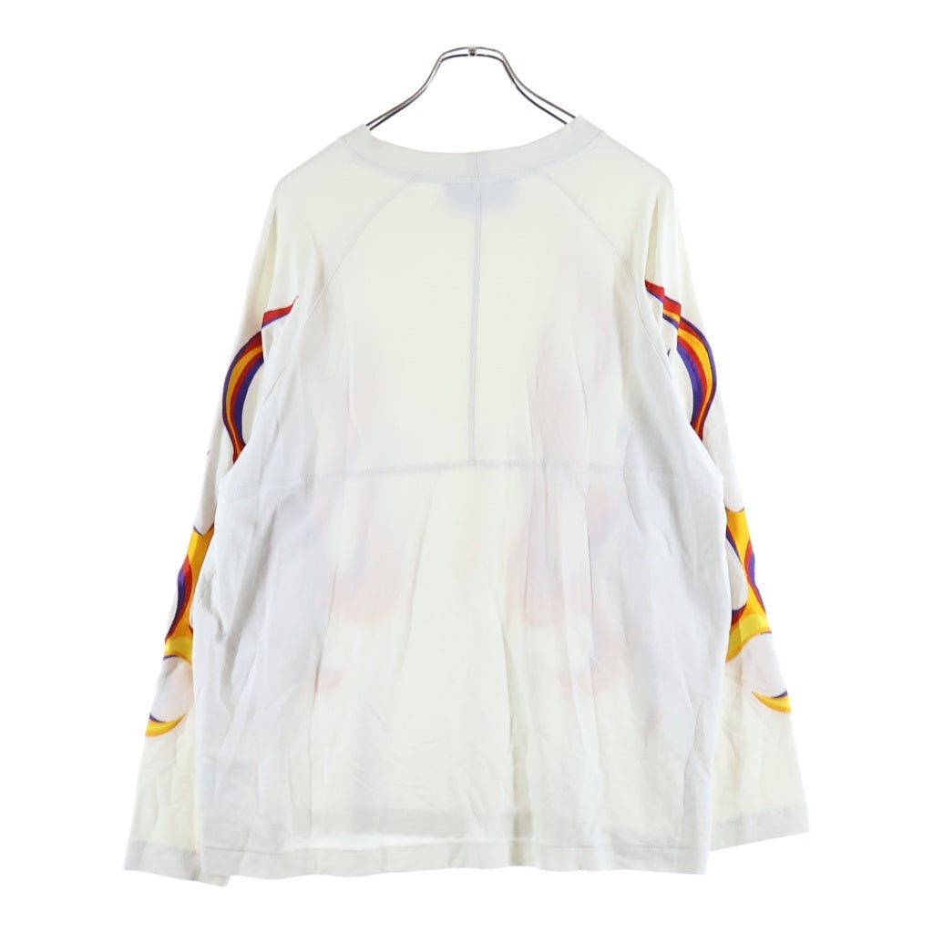 Etudes(エチュード) FIRE PATTERN TEE ファイヤーパターン 長袖Tシャツ ホワイト
