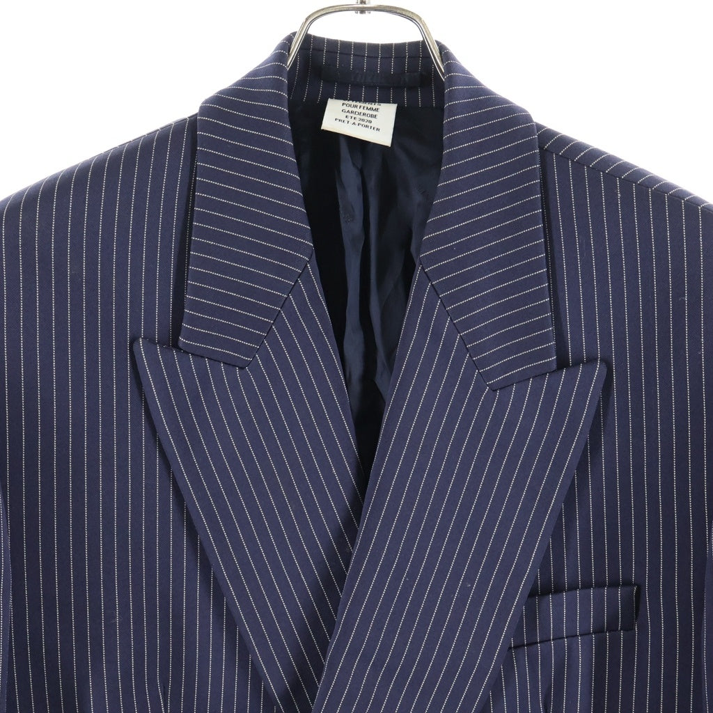 VETEMENTS(ヴェトモン) 20AW Striped Tailored Jacket ストライプ テーラードジャケット ネイビー SS20JA261