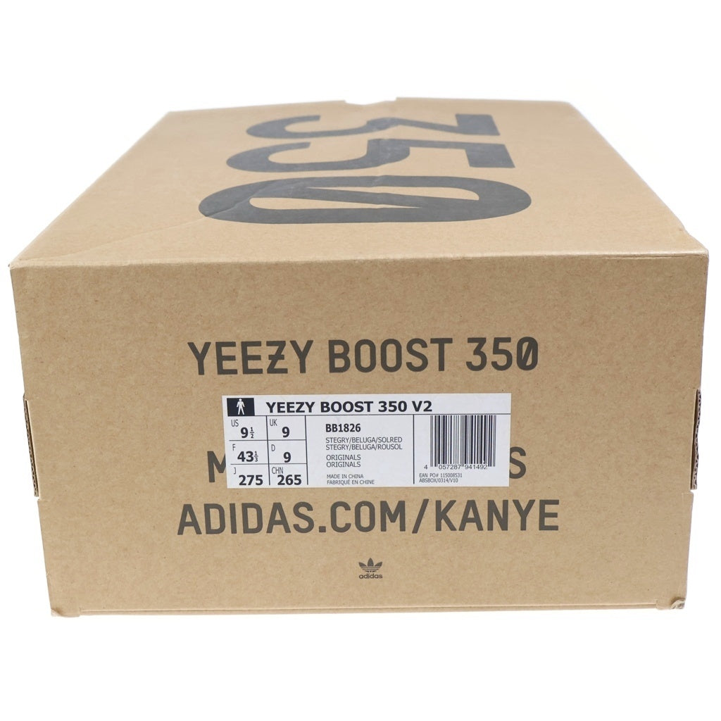 adidas(アディダス) YEEZY BOOST Beluga イージーブースト 350 V2 ベルーガ ローカットスニーカー グレー/オレンジ US9.5/27.5cm BB1826