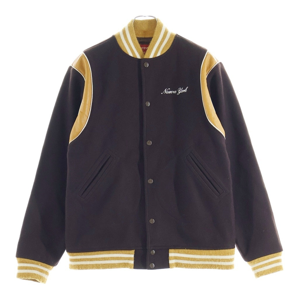 SUPREME(シュプリーム) 02AW Nueva York Varsity Jacket ヌエバヨーク ヴァーシティージャケット ブラウン