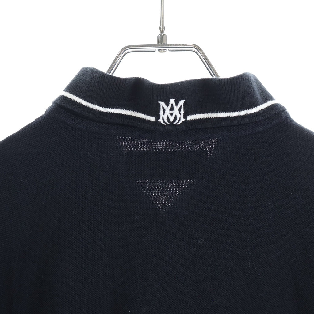 AMIRI(アミリ) MA CORE MAロゴエンブロイダリー 襟付き半袖ポロシャツ ブラック