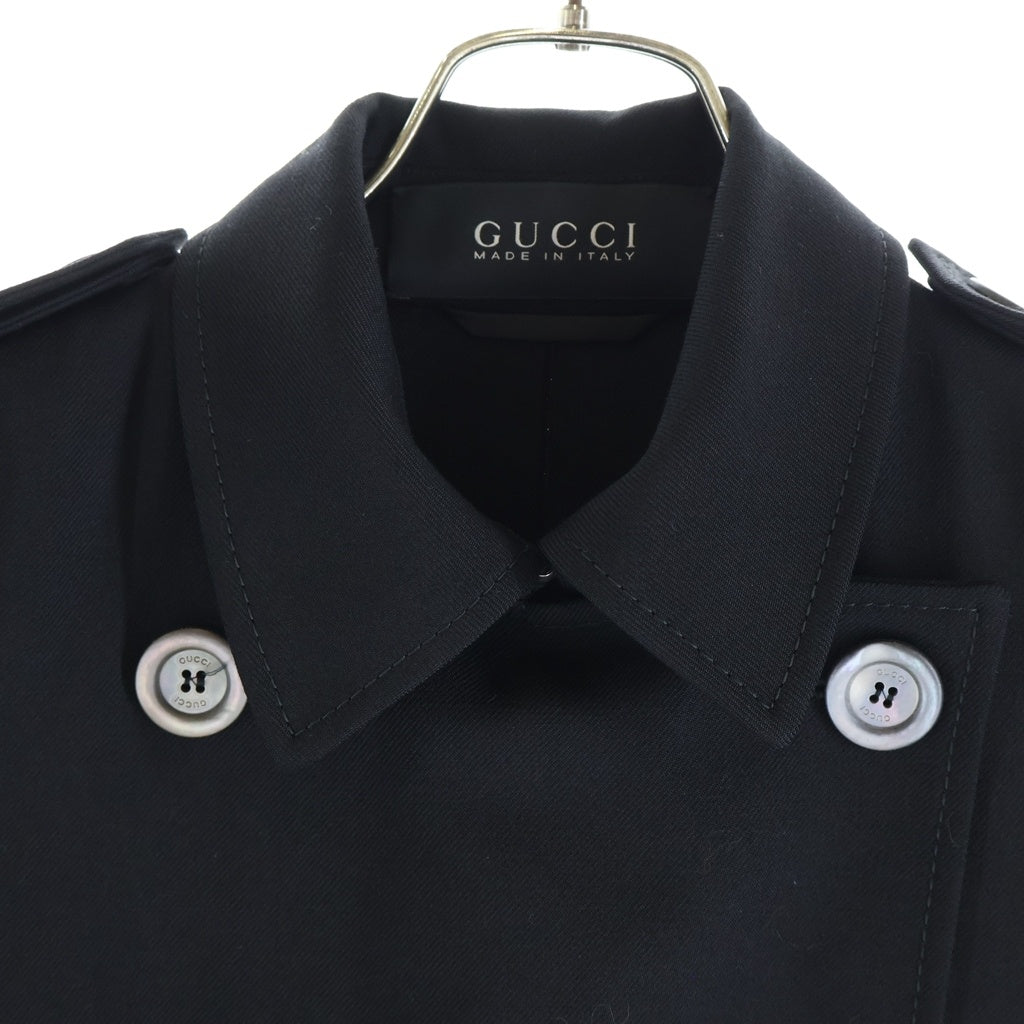 GUCCI(グッチ) WOOL TRENCH COAT ウールトレンチコート ブラック 405131 ZFZ67 レディース