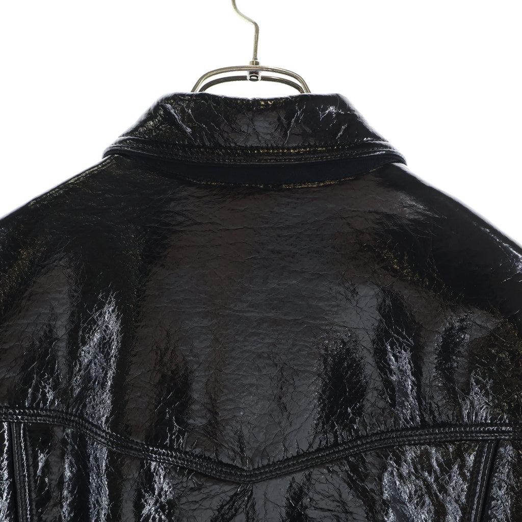 DIESEL(ディーゼル) 22AW J-LOU ジップアップエナメルジャケット ブラック A03671
