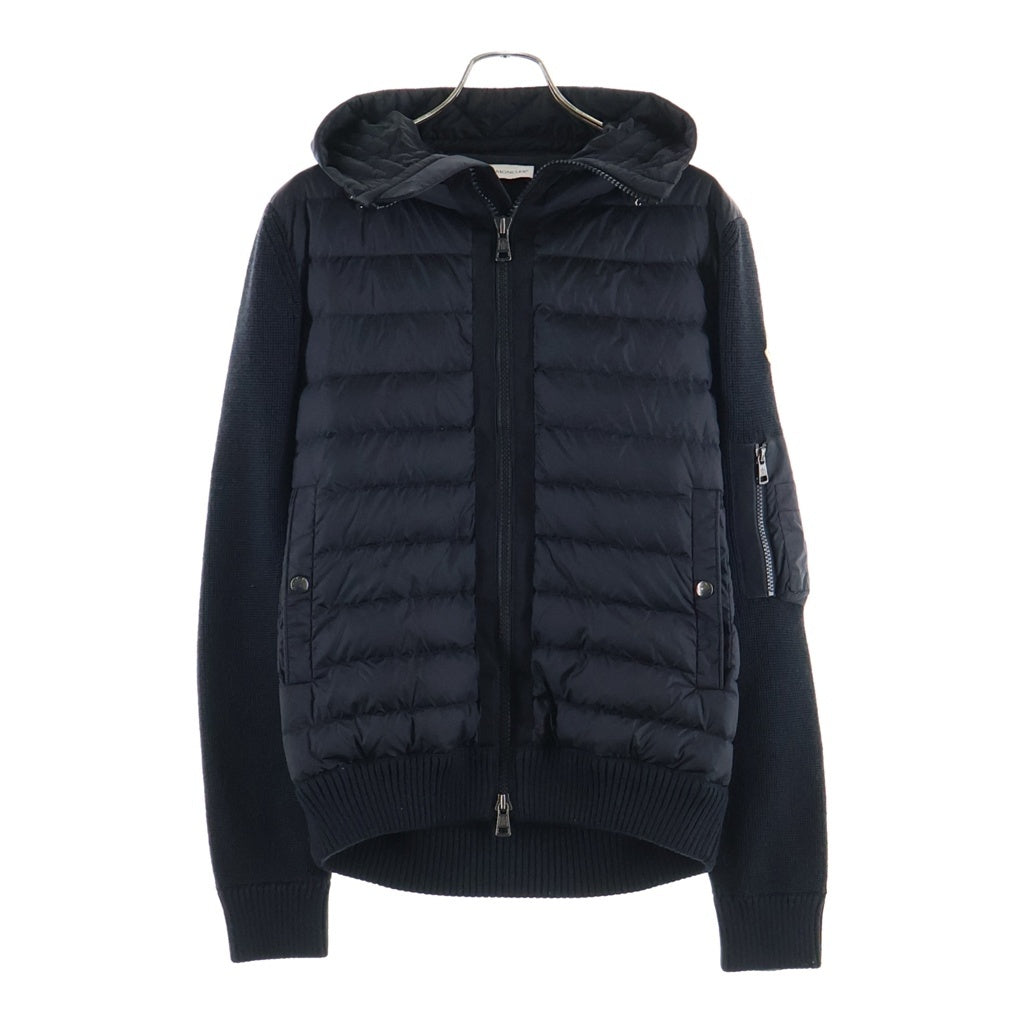 MONCLER(モンクレール) CARDIGAN TRICOT カーディガントリコット ニット切り替え ジップアップダウンジャケット ブラック I20919BB50800