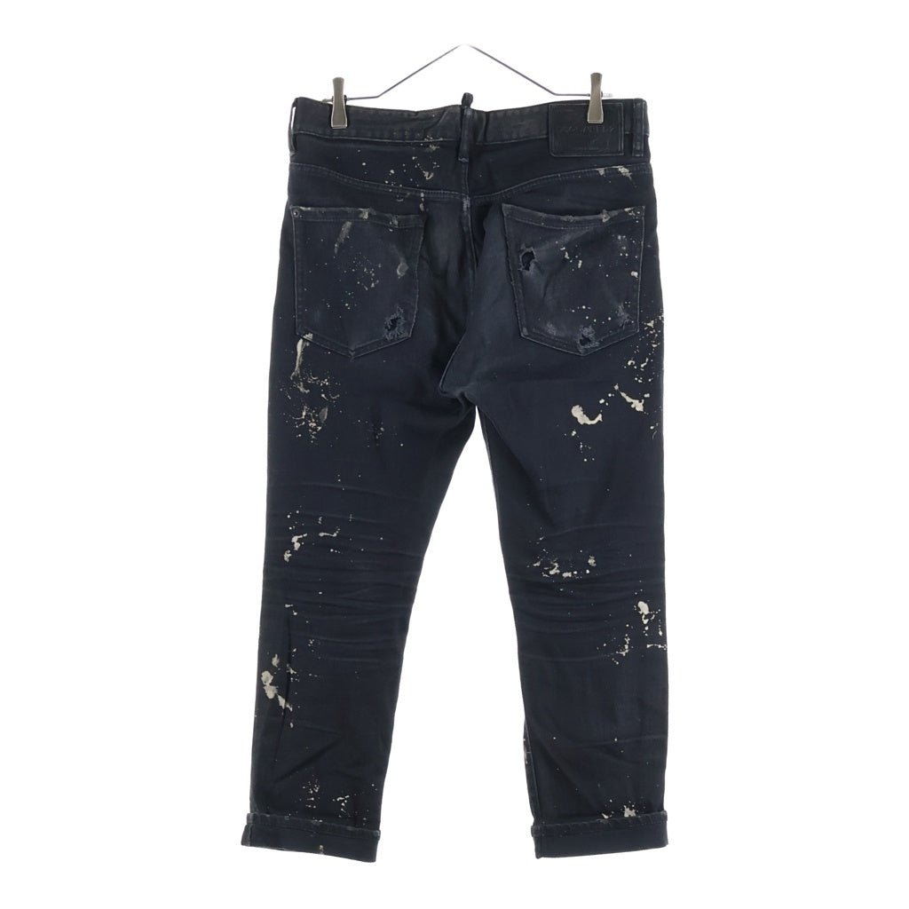 DSQUARED2(ディースクエアード) GLAM HEAD JEAN グラムヘッド ペイント加工 スキニーデニムパンツ ブラック S71LB0280