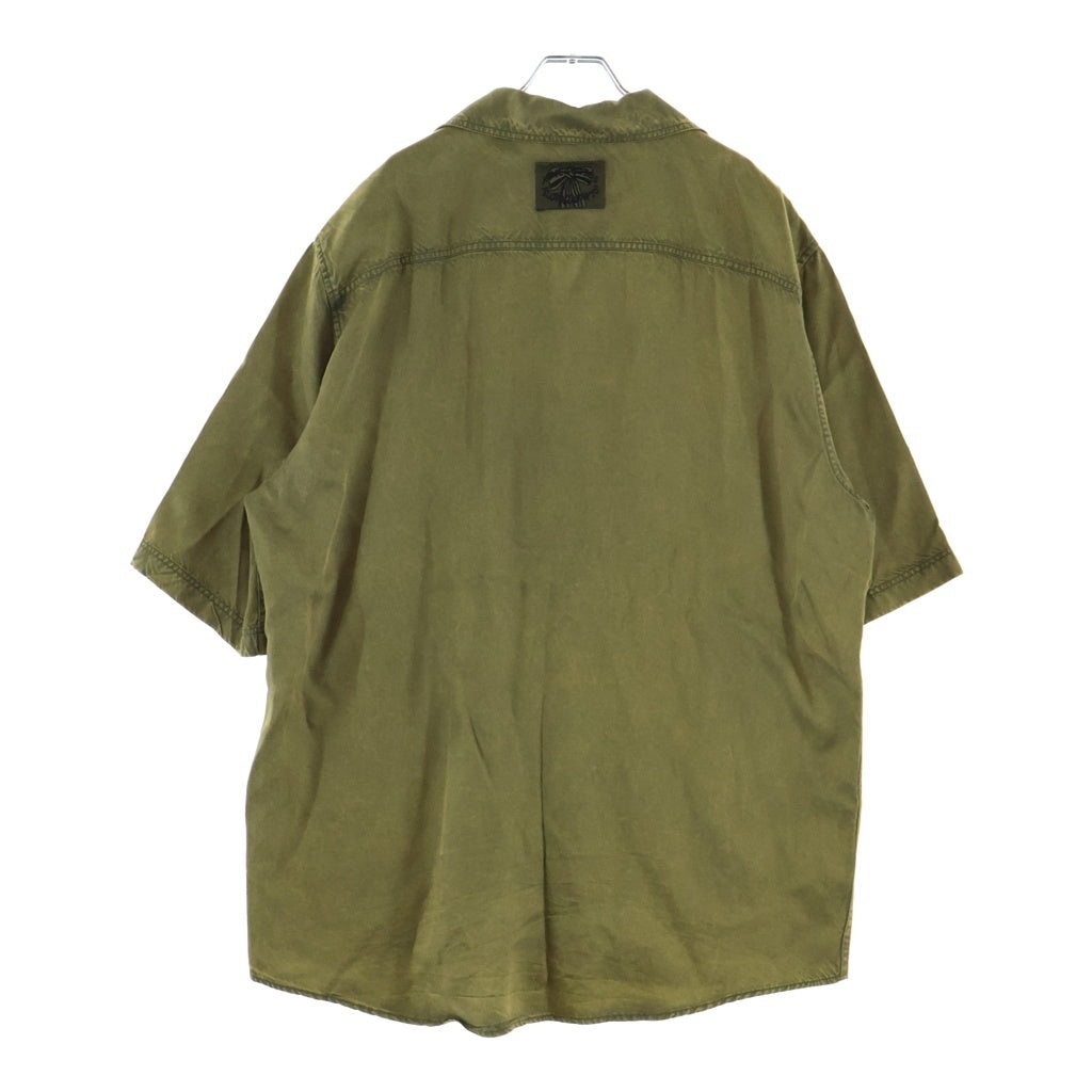 Acne Studios(アクネ ストゥディオズ) ロゴワッペン レーヨン 半袖シャツ イエロー FN-MN-SHIR000822