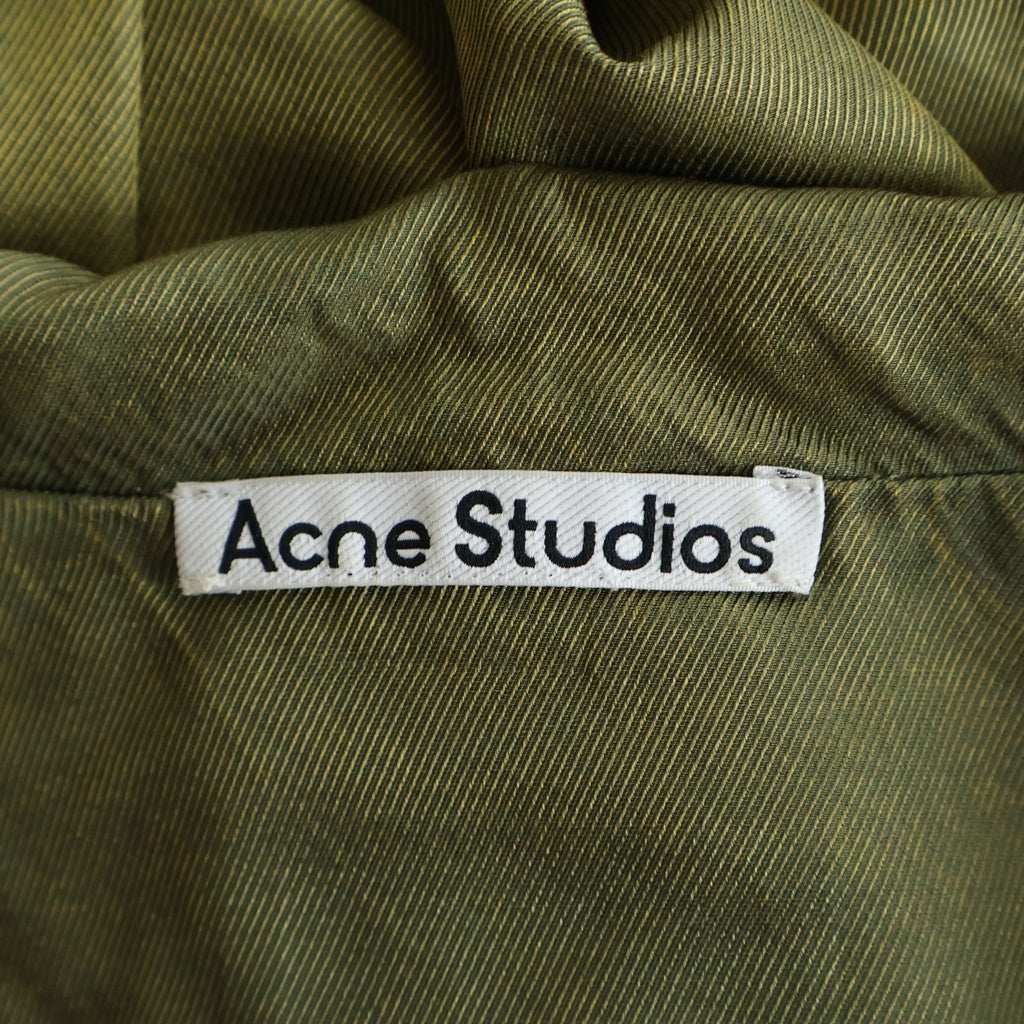 Acne Studios(アクネ ストゥディオズ) ロゴワッペン レーヨン 半袖シャツ イエロー FN-MN-SHIR000822