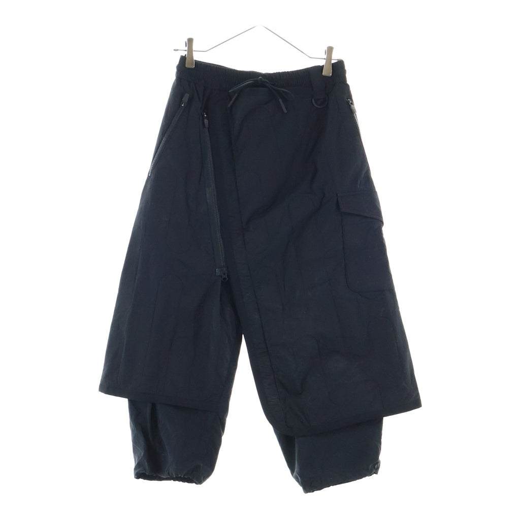 Y-3(ワイスリー) ロゴエンブロイダリー サイドジップナイロンスカートレイヤードパンツ ブラック HB3352