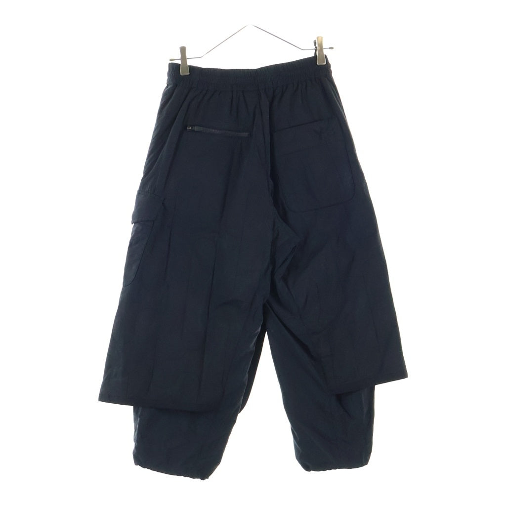Y-3(ワイスリー) ロゴエンブロイダリー サイドジップナイロンスカートレイヤードパンツ ブラック HB3352