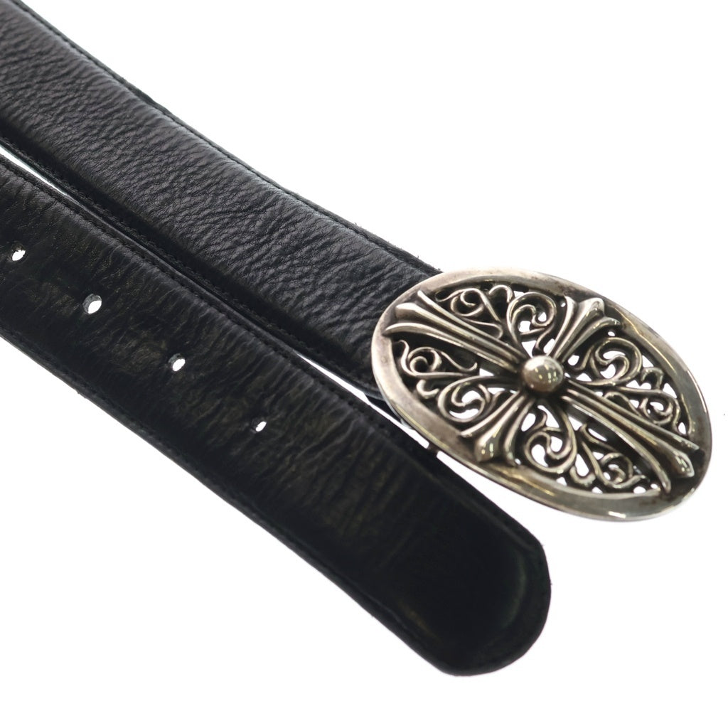 CHROME HEARTS(クロムハーツ) OLD OVAL CROSS STRAP1.5 オールド クラシックオーバルクロスバックル レザーベルト シルバー