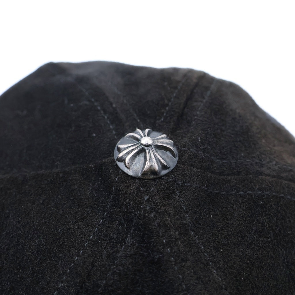 CHROME HEARTS(クロムハーツ) OLD ヴァインダガー刺繍 スエード ガンスリンガー クロスボール キャップ 帽子 ブラック