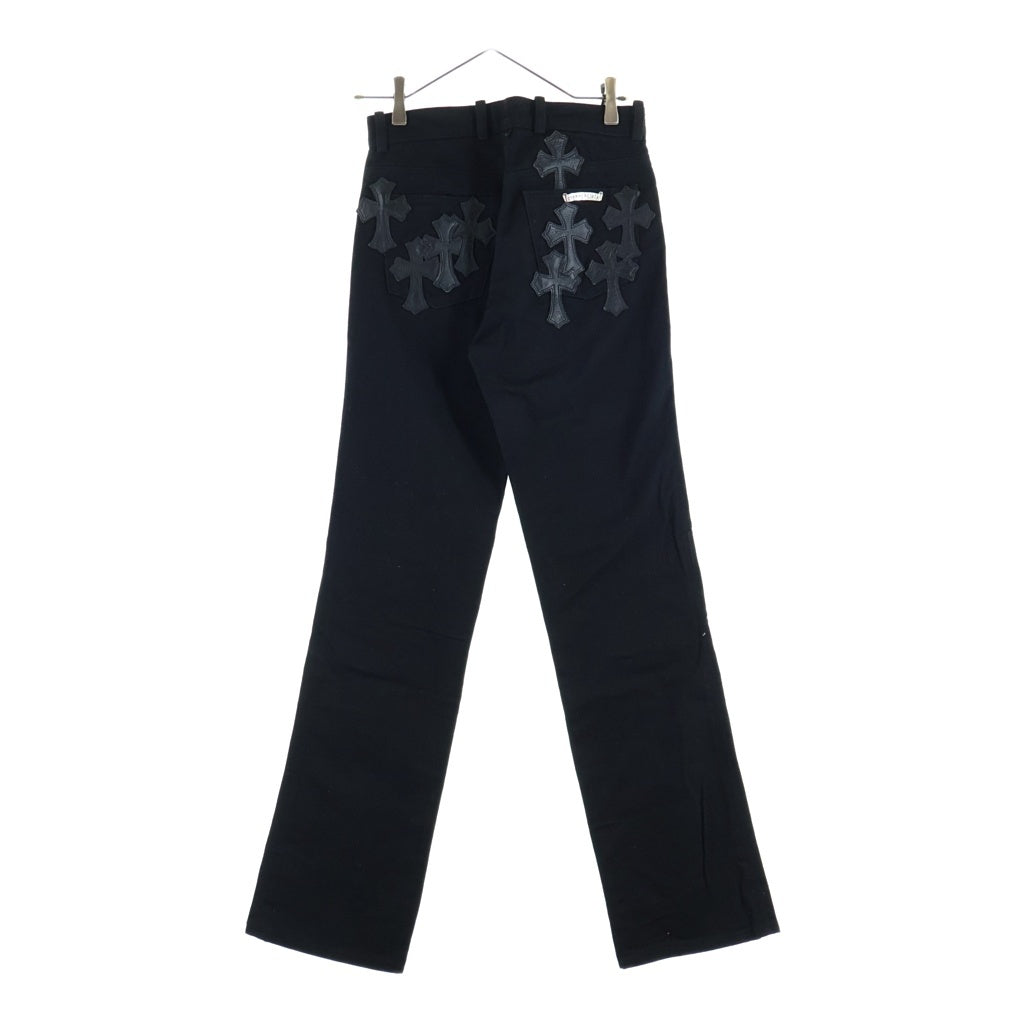 CHROME HEARTS(クロムハーツ) OLD FLEURKNEE CRSパッチ付きオーダーメイド デニムパンツ ブラック