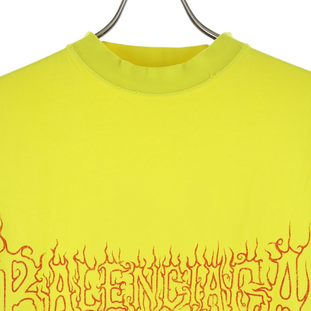 BALENCIAGA(バレンシアガ) 24SS DARKWAVE TEE ダークウェーブ フロントプリント クルーネック半袖カットソーTシャツ イエロー 739028 TPVN5