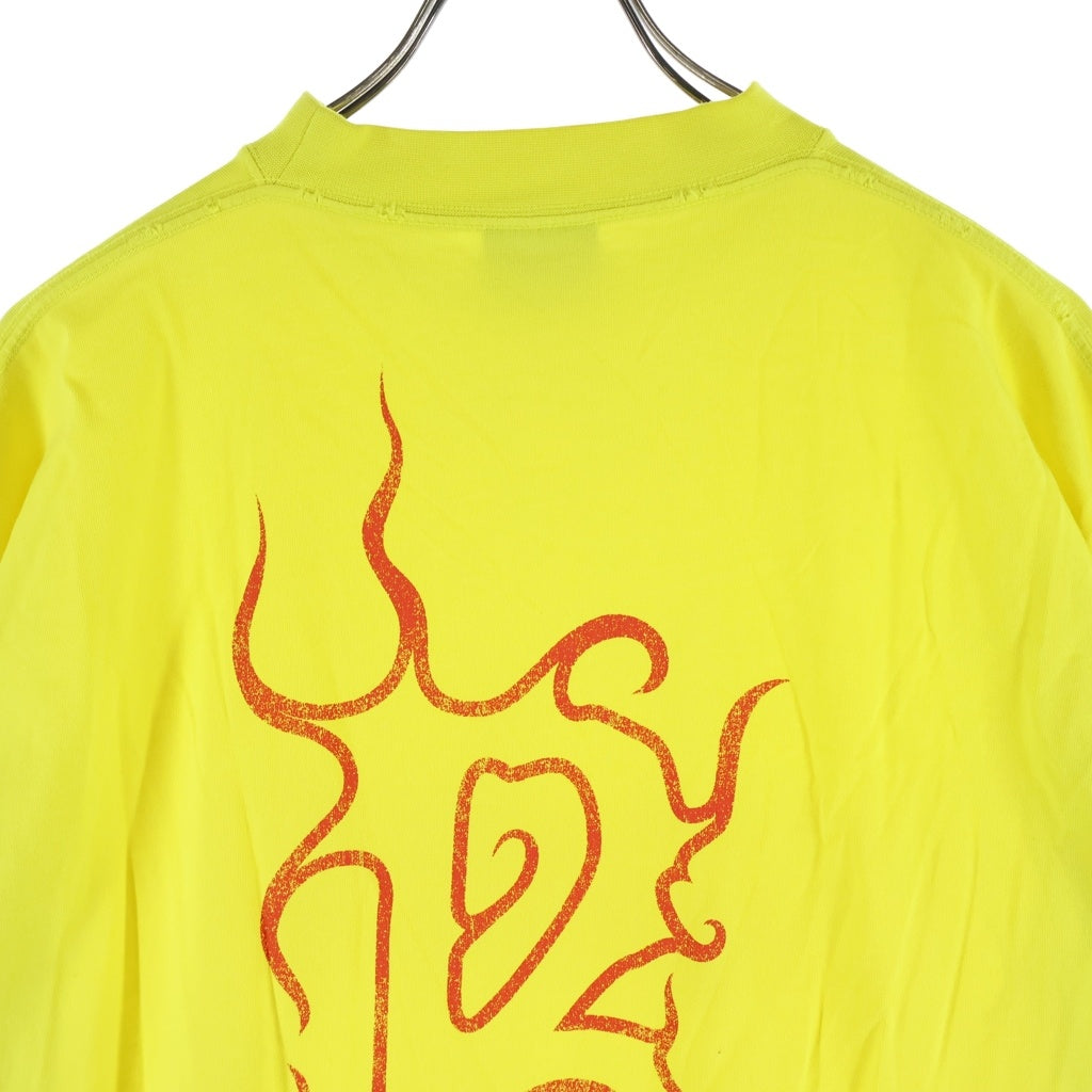BALENCIAGA(バレンシアガ) 24SS DARKWAVE TEE ダークウェーブ フロントプリント クルーネック半袖カットソーTシャツ イエロー 739028 TPVN5