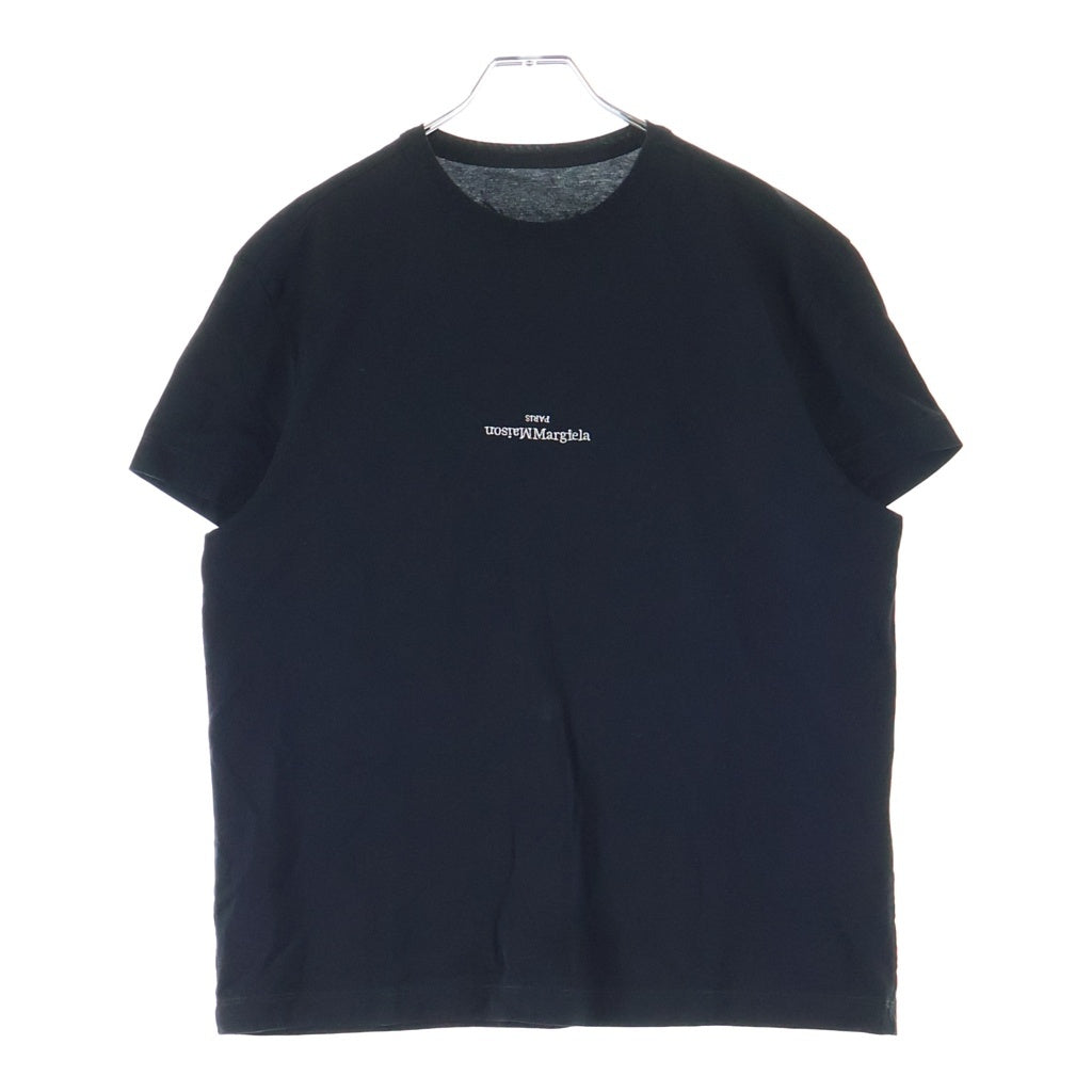 Maison Margiela(メゾンマルジェラ) DISTORTED LOGO TEE ディストーテッド ロゴ クルーネック半袖カットソーTシャツ ブラック S30GC0701 S22816