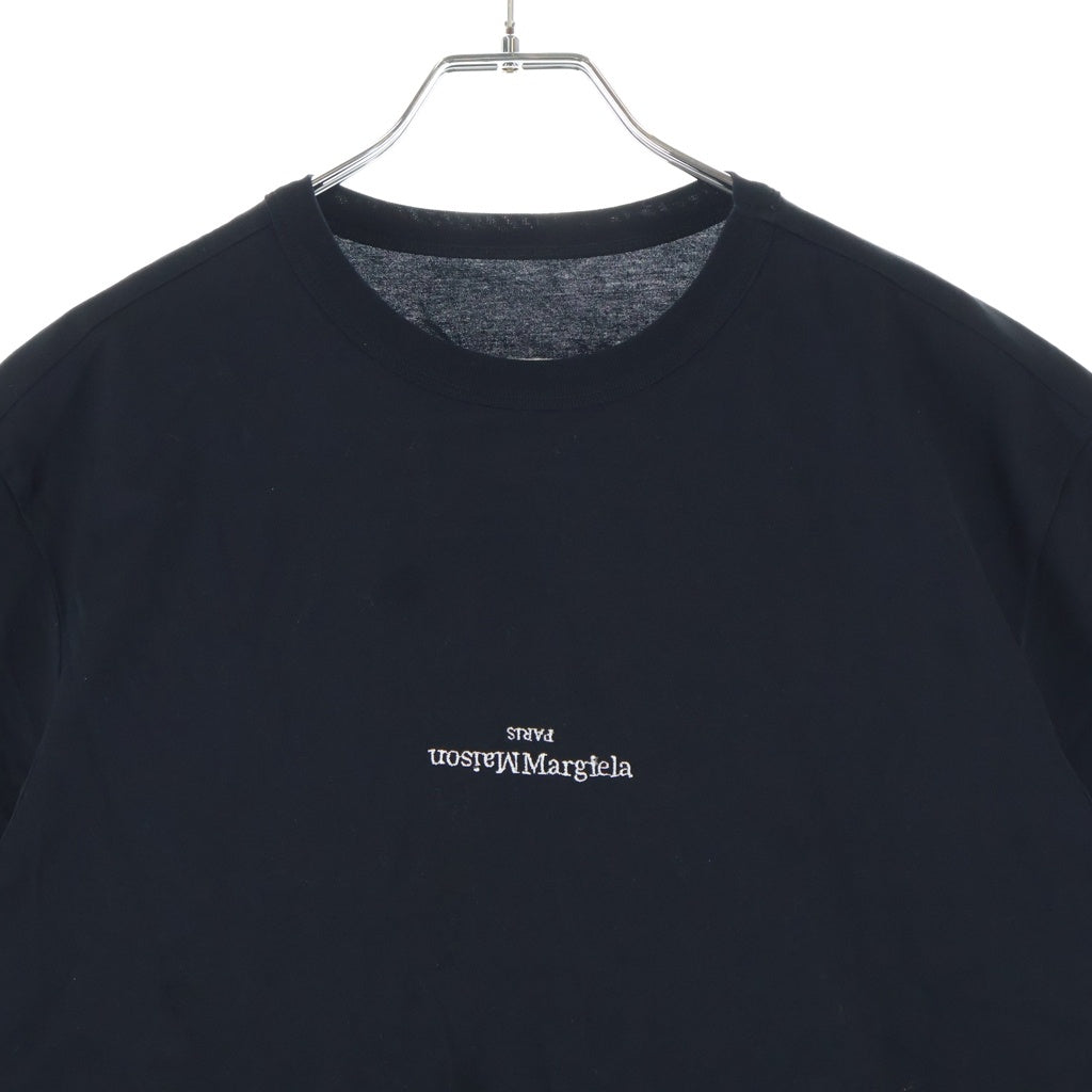 Maison Margiela(メゾンマルジェラ) DISTORTED LOGO TEE ディストーテッド ロゴ クルーネック半袖カットソーTシャツ ブラック S30GC0701 S22816