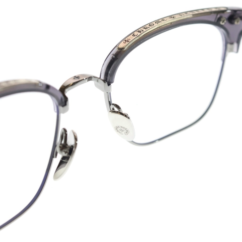 CHROME HEARTS(クロムハーツ) SLUNTRADICTION CHクロス ブロー型 サングラス アイウェア 54□19-148 シルバー/ブラック