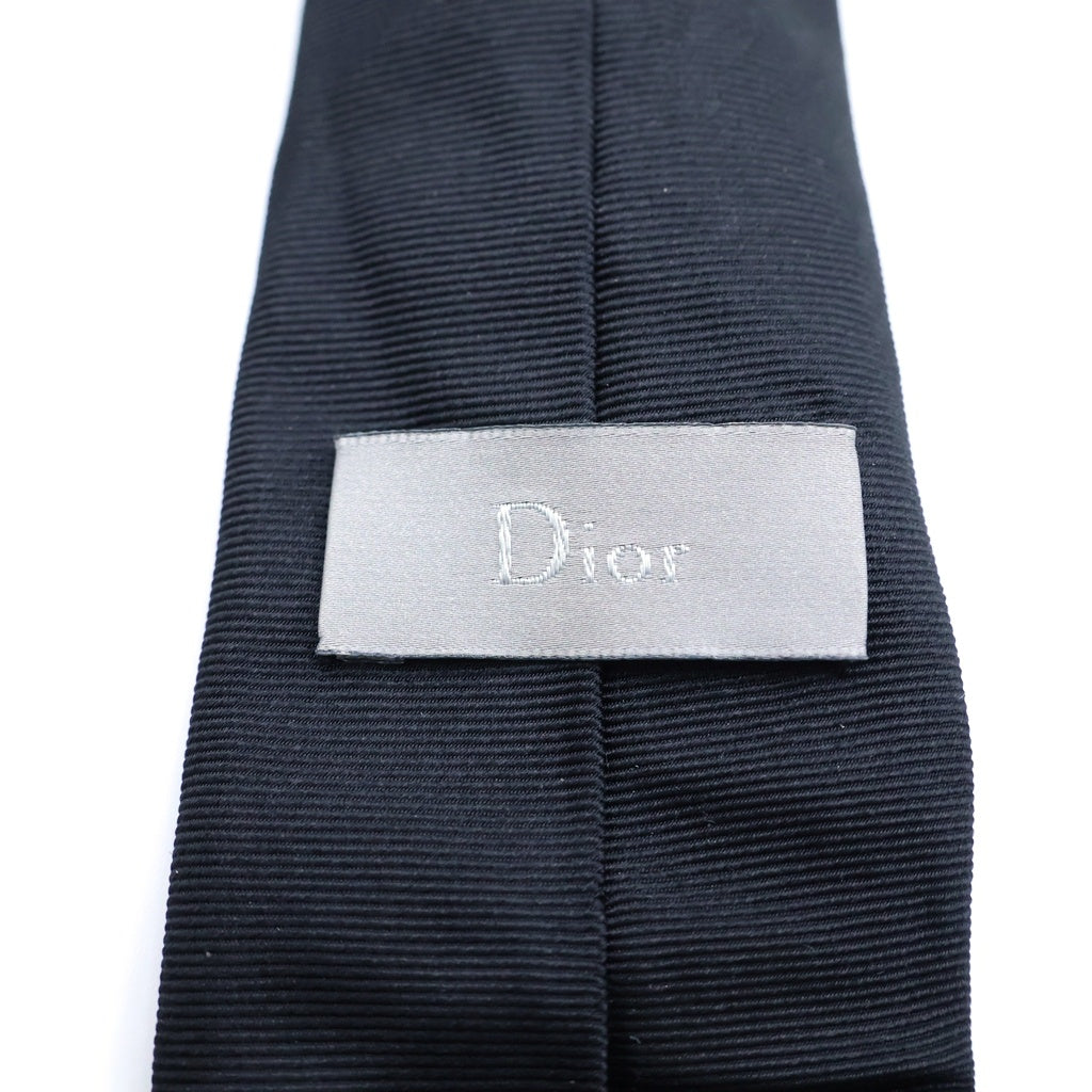 DIOR HOMME ディオールオム ナロータイ ブラック ビー総柄　エディ期 Dior HOMME(ディオールオム) BEE刺繍 ナロータイ ネクタイ ブラック