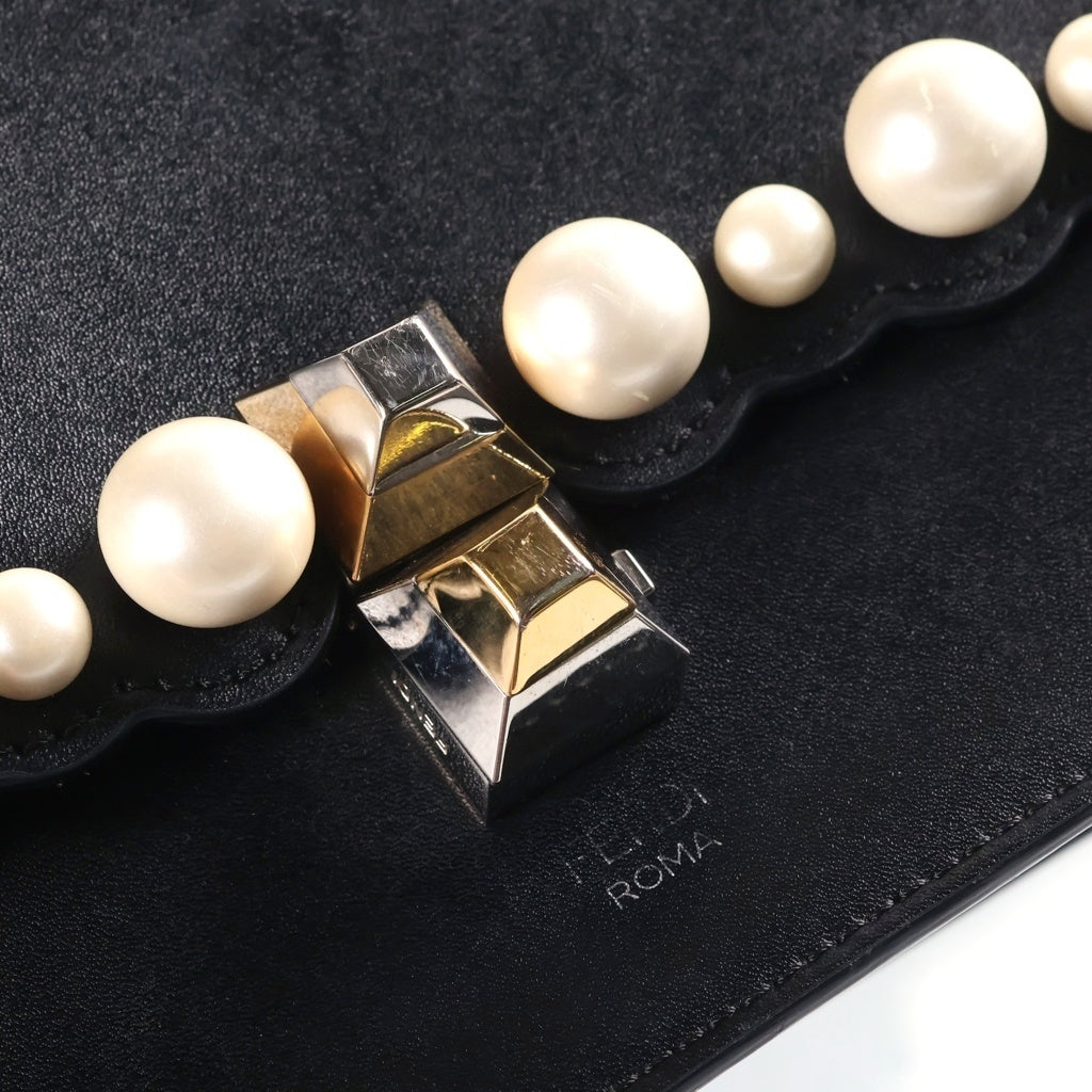 FENDI(フェンディ) キャナイ ミニパール チェーンショルダーバック ブラック 8M0381 レディース