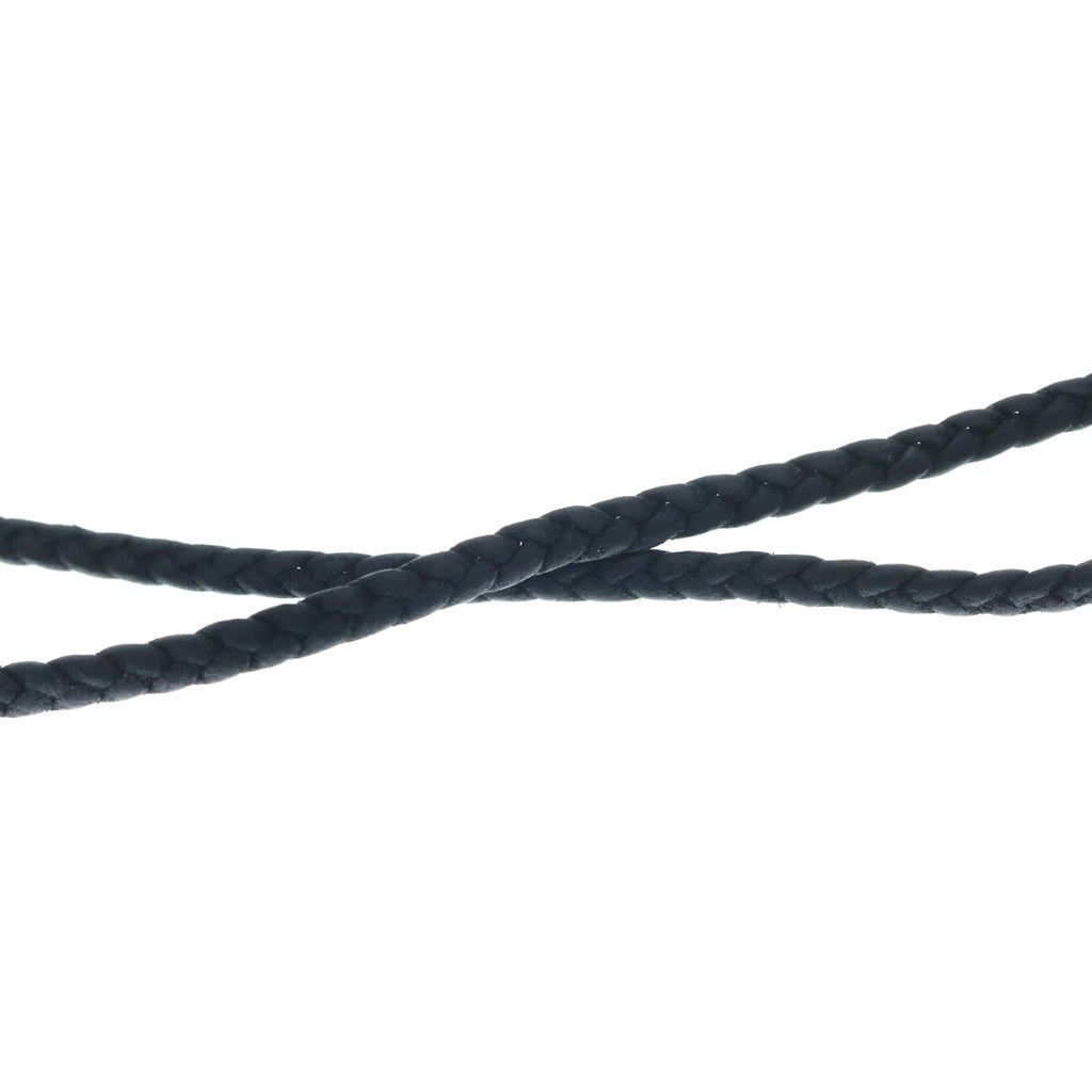 CHROME HEARTS(クロムハーツ) LEATHER BRAID SCROLL ネックレス レザーブレイドネックレス ブラック/シルバー BCA377