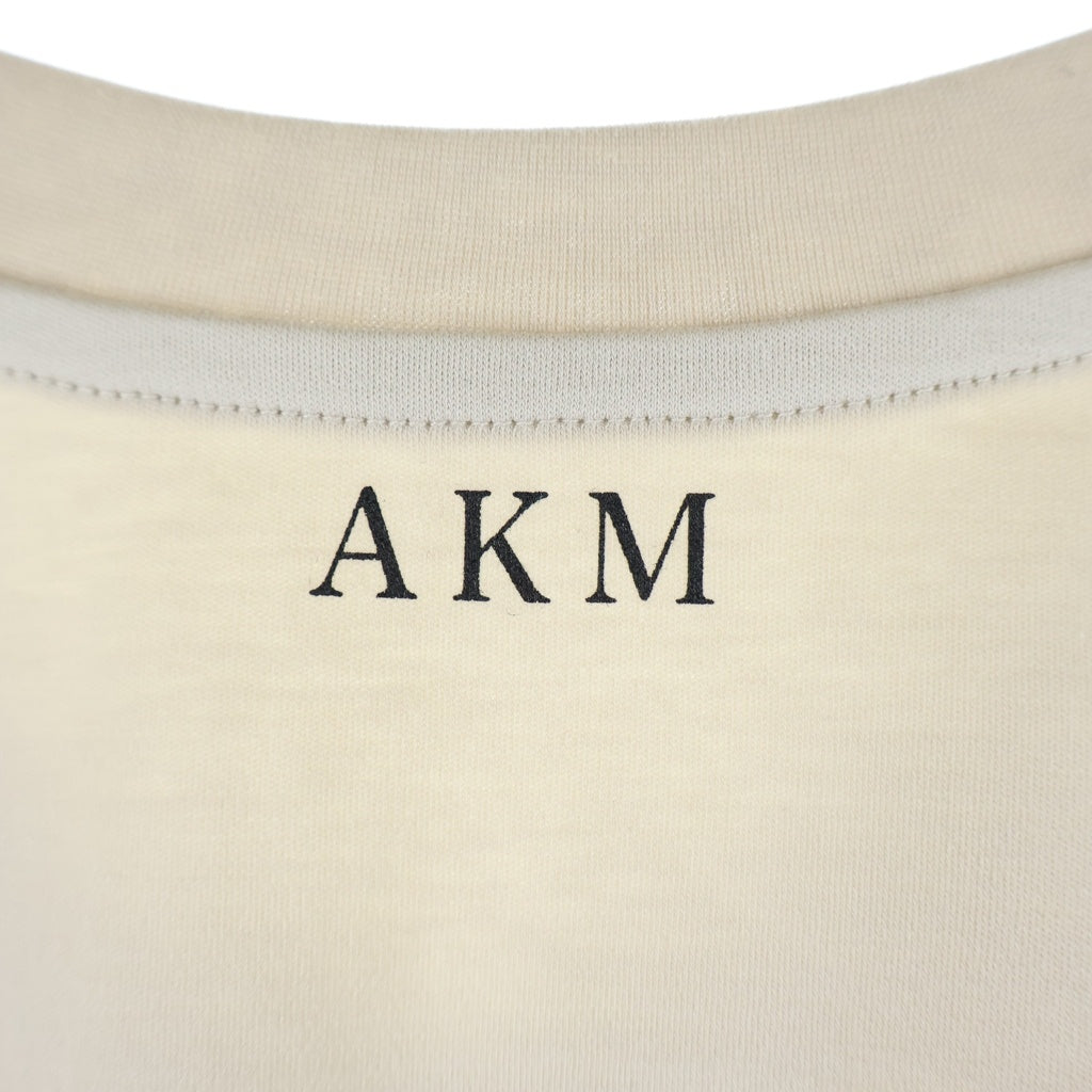 AKM(エーケーエム) SUVIN PLATINUM SMOOTH S/S V-NECK Vネック半袖Tシャツ カットソー ホワイト T306