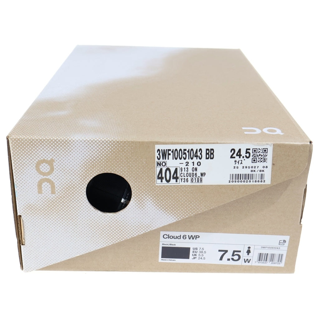 On(オン) CLOUD 6 WATERPROOF クラウド6 ウォータープルーフ メッシュローカットスニーカー ブラック レディース US7.5/24.5cm 3WF10051043