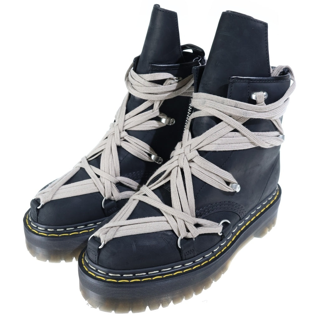 Rick Owens(リックオウエンス) 25AW ×DR.MARTENS 1460 QUAD SOLE MEGALACE BOOT BLACK ドクターマーチン 1460クアッドソール メガレース ハイカットレザーブーツ ブラック DM02E68128001