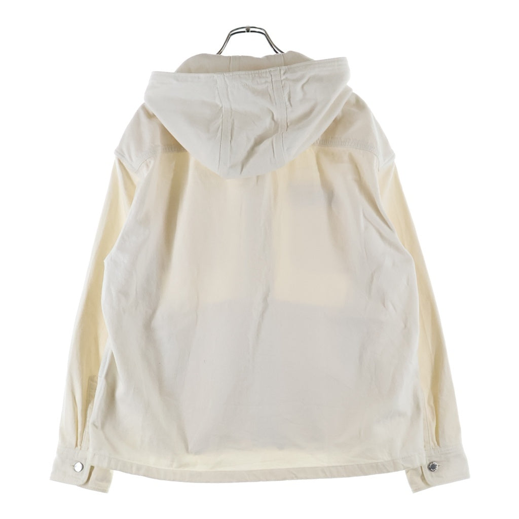 PRADA(プラダ) トライアングルロゴ ボタンアップ デニムフーデットジャケット ホワイト GEC108 S000 14LW