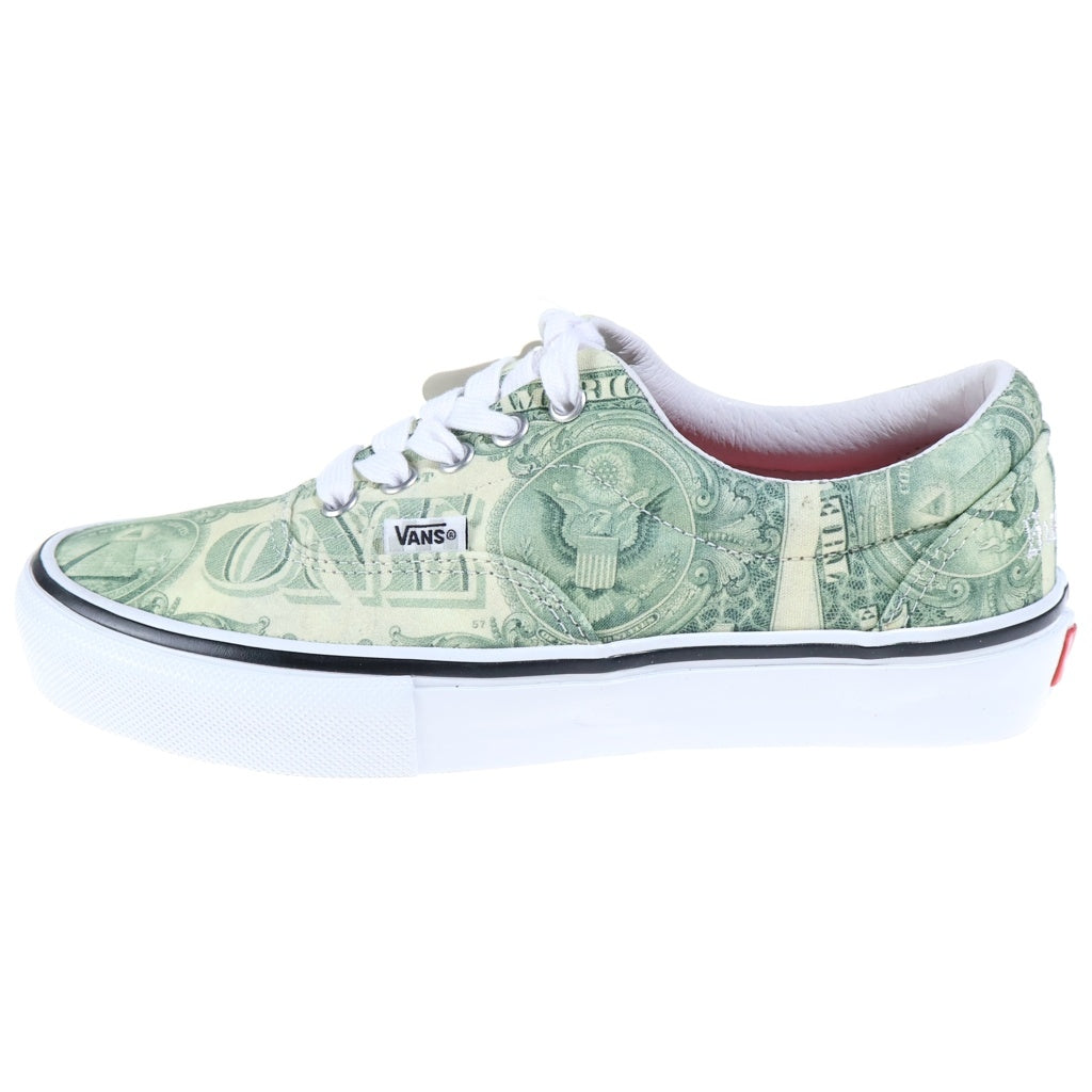VANS(ヴァンズ) ×Supreme 23SS SKATE ERA Dollar Bill Green スケート エラ ドル ビル スニーカー ローカットシューズ グリーン 721454 レディース