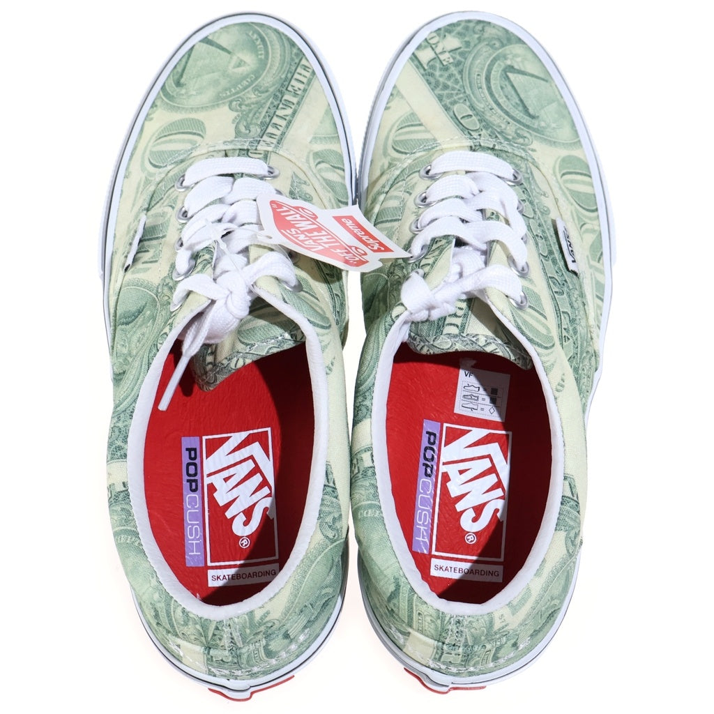 VANS(ヴァンズ) ×Supreme 23SS SKATE ERA Dollar Bill Green スケート エラ ドル ビル スニーカー ローカットシューズ グリーン 721454 レディース