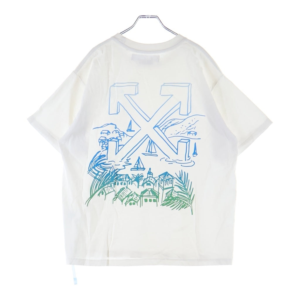 OFF-WHITE(オフホワイト) グラフィックプリント コットン半袖Tシャツ カットソー ホワイト OMAA038E20JER066