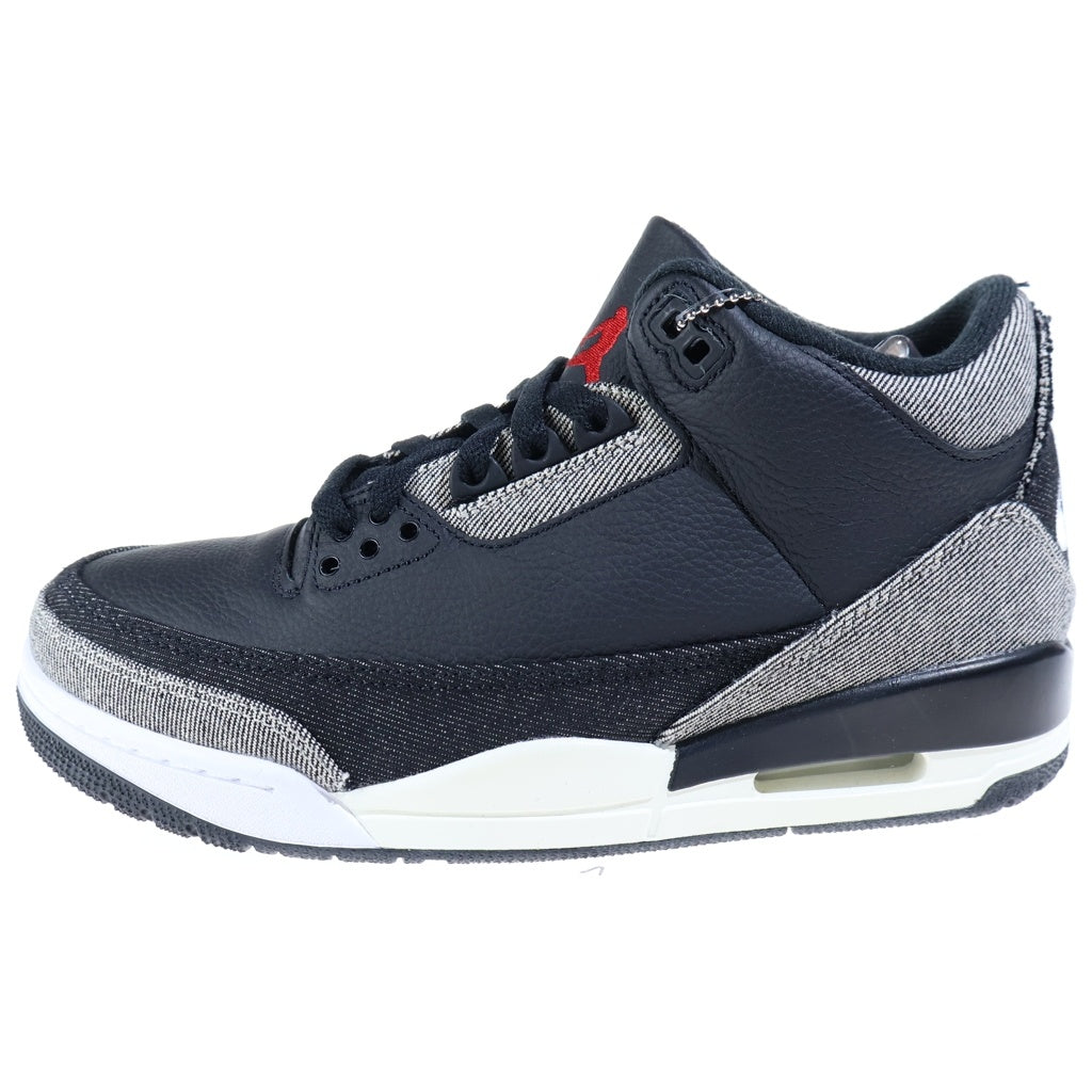 NIKE(ナイキ) ×LEVIS AIR JORDAN 3 RETRO SP リーバス エアジョーダン3 レトロ デニムハイカットスニーカー ブラック/グレー US8/26cm IR0914-400