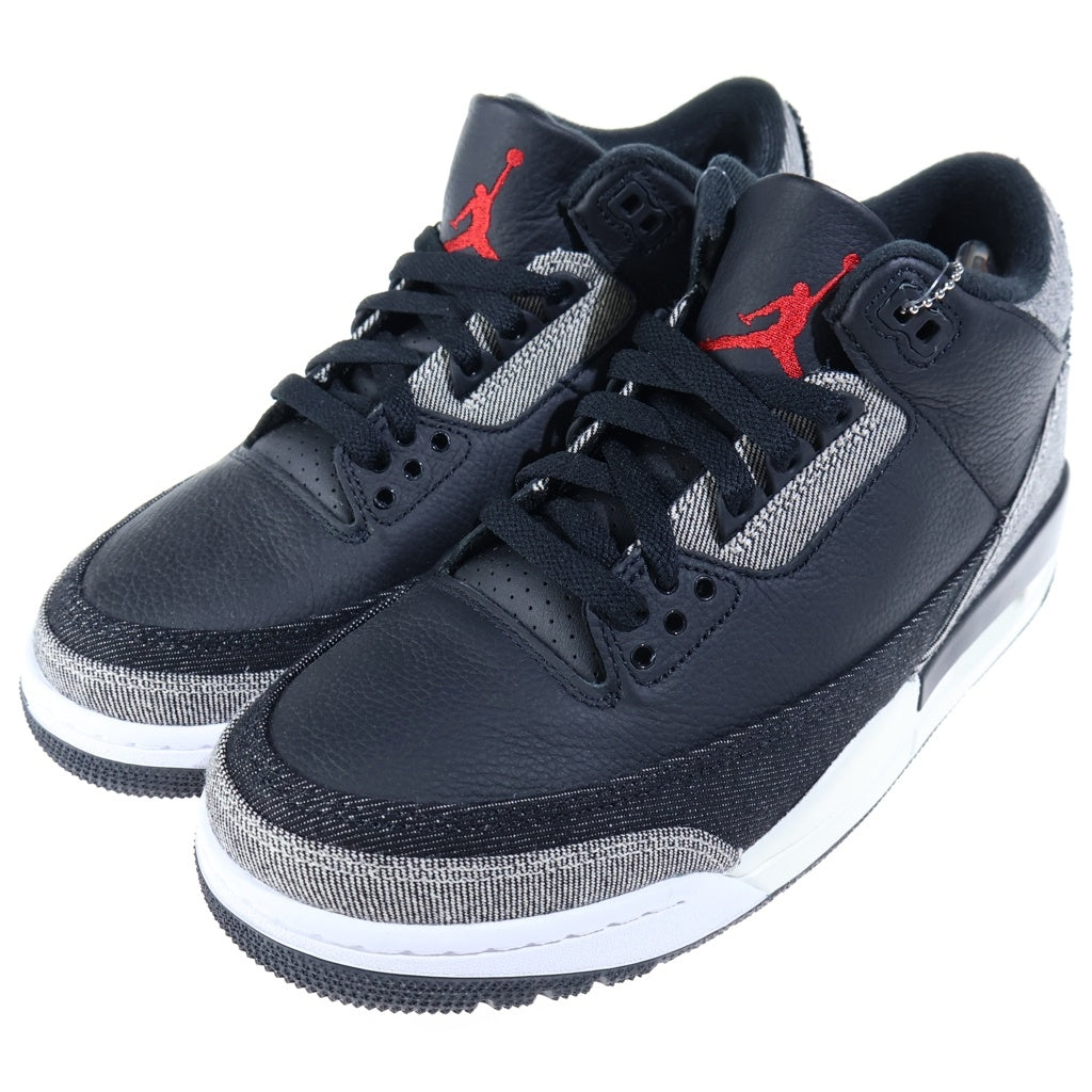 NIKE(ナイキ) ×LEVIS AIR JORDAN 3 RETRO SP リーバス エアジョーダン3 レトロ デニムハイカットスニーカー ブラック/グレー US8/26cm IR0914-400