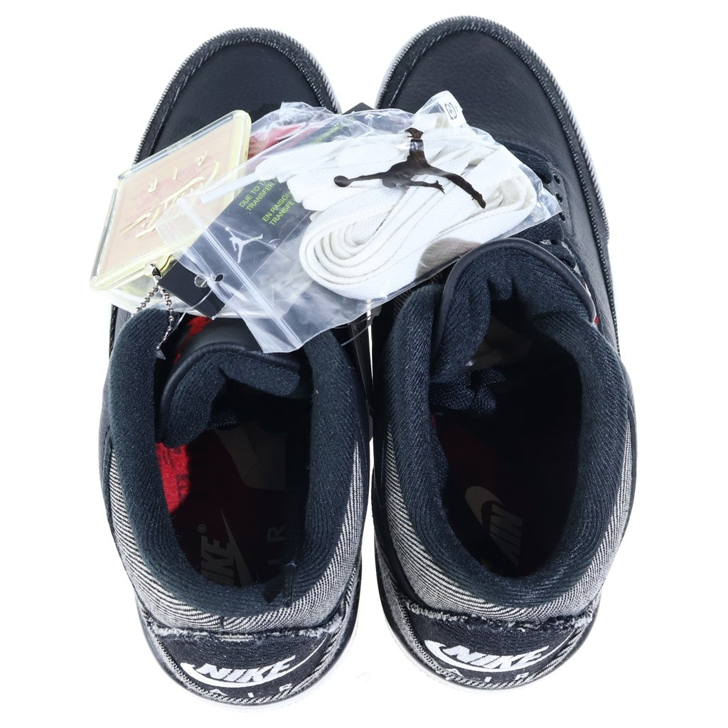 NIKE(ナイキ) ×LEVIS AIR JORDAN 3 RETRO SP リーバス エアジョーダン3 レトロ デニムハイカットスニーカー ブラック/グレー US8/26cm IR0914-400
