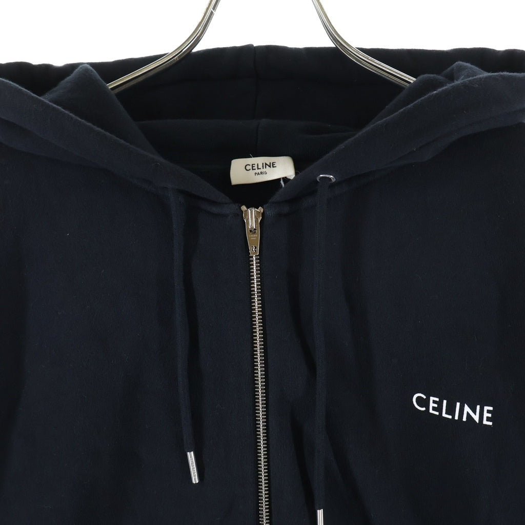 CELINE(セリーヌ) フロントロゴ ジップアップ プルオーバースウェットパーカー ブラック 2Y28B670Q