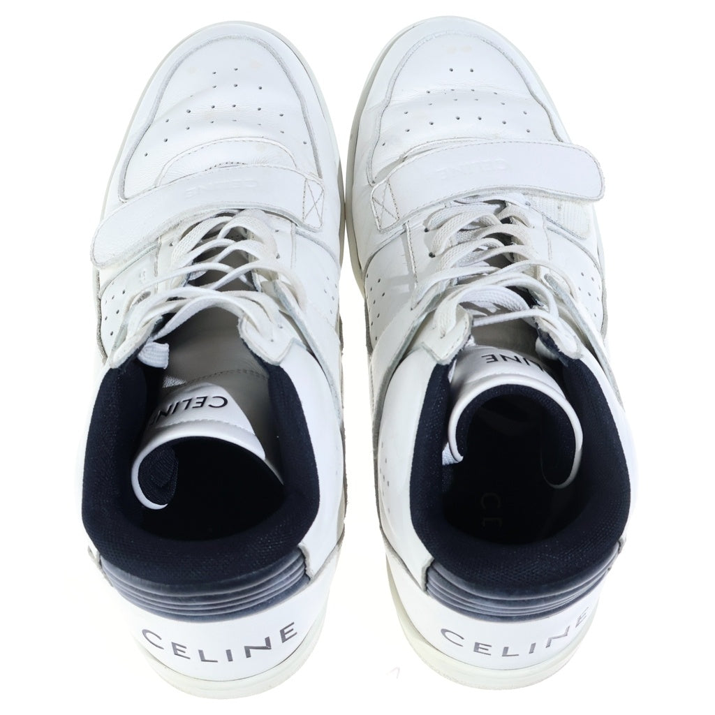 CELINE(セリーヌ) CT-02 ベルクロ ロゴプリント レザーハイカットスニーカー ホワイト FA0272