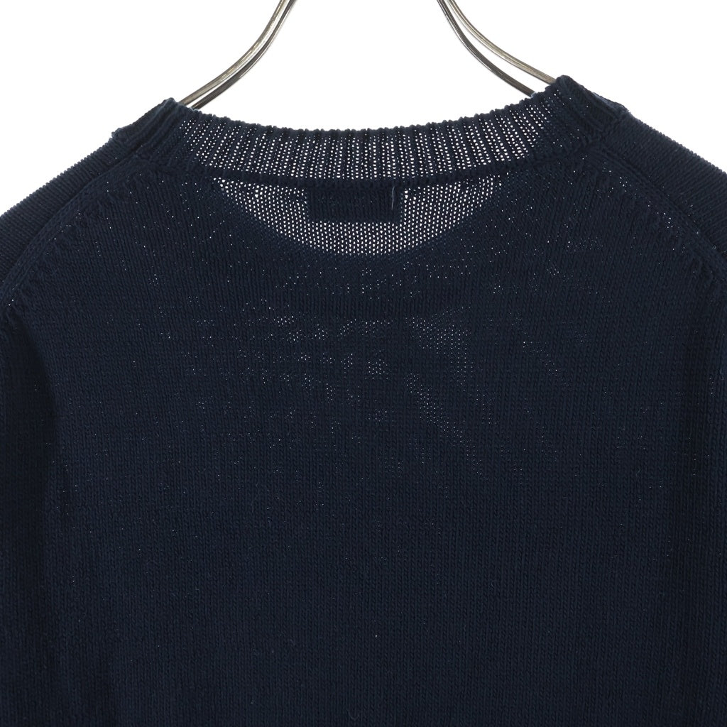MONCLER(モンクレール) 25SS ショルダーワッペンデザイン クルーネック ロングスリーブ 長袖ニット セーター ネイビー K10919C00007 M1367