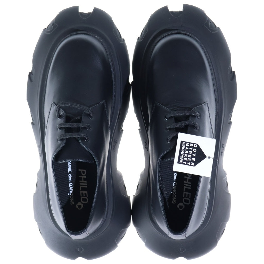 COMME des GARCONS(コムデギャルソン) 24AW ×PHILEO フィレオ プラットフォームダービーシューズ ブラック GN-K104