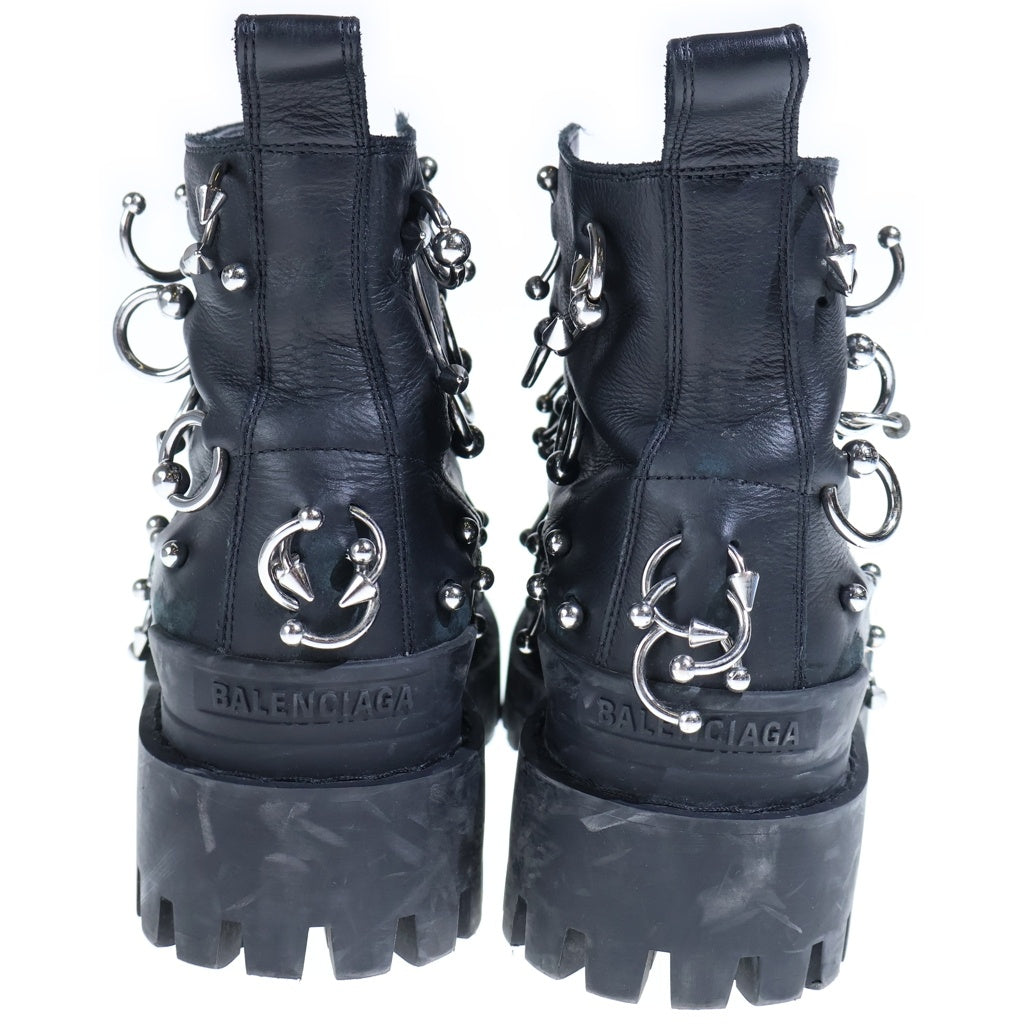 BALENCIAGA(バレンシアガ) STRIKE 20MM ストライクピアッシングレザーブーツ ブラック/シルバー 763495