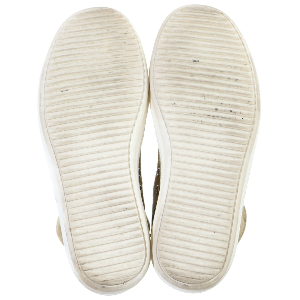 Rick Owens(リックオウエンス) 26SS Temple レースアップ ジップスニーカー ラモーンズ ハイカットレザースニーカー ブラウン RU01F2890LCSU