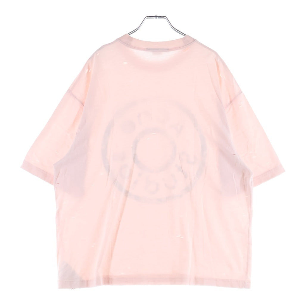 Acne Studios(アクネ ストゥディオズ) 24SS グラフィックプリント ダメージ加工 半袖Tシャツ カットソー ピンク FN-UX-TSHI000079 CL0294