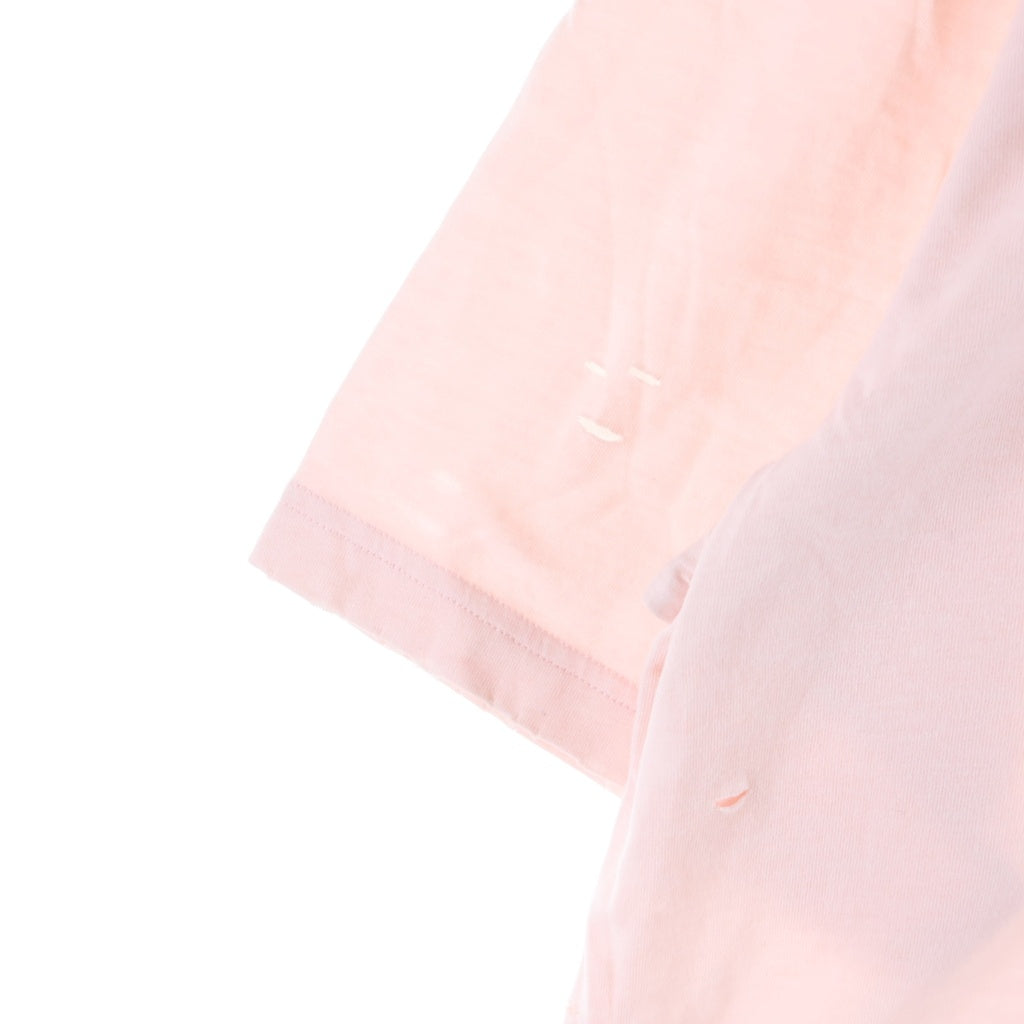 Acne Studios(アクネ ストゥディオズ) 24SS グラフィックプリント ダメージ加工 半袖Tシャツ カットソー ピンク FN-UX-TSHI000079 CL0294