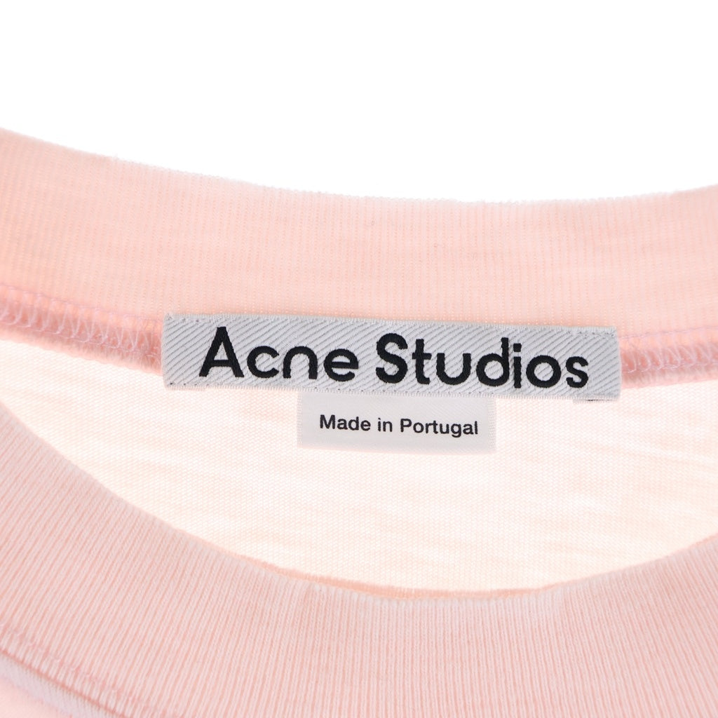 Acne Studios(アクネ ストゥディオズ) 24SS グラフィックプリント ダメージ加工 半袖Tシャツ カットソー ピンク FN-UX-TSHI000079 CL0294
